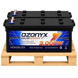 2 Bater�as Solares 250 Amperios 12 Voltios | Con Mantenimiento Ozonyx OZX250.A